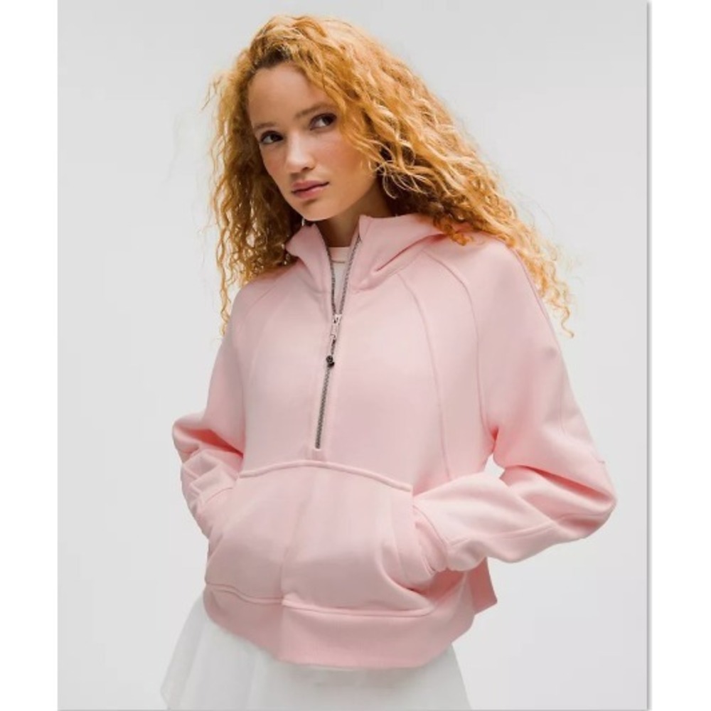 -Lululemon-Scuba Oversized Funnel-Neck Half Zip-Strawberry Milkshake-SZ. M/L